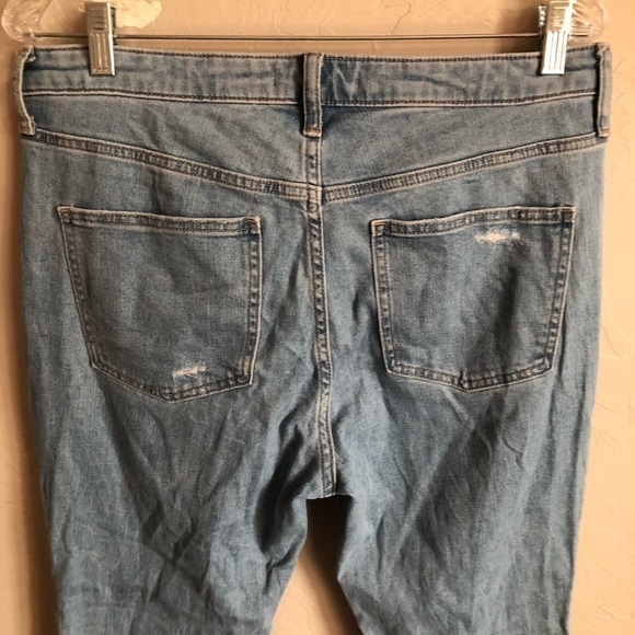 Uniqlo High Rise Skinny Distressed Flare Raw Hem Jeans - Picture 8 of 9